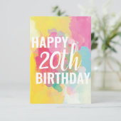 ハッピーカード20誕生日カード（「水彩グラデーション」） (スタンド正面)