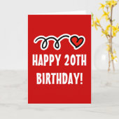 ハッピーカード20誕生日 – グリーティングカード (黄色い花)