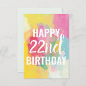 ハッピーカード22誕生日カード（「水彩グラデーション」） (正面/裏面)