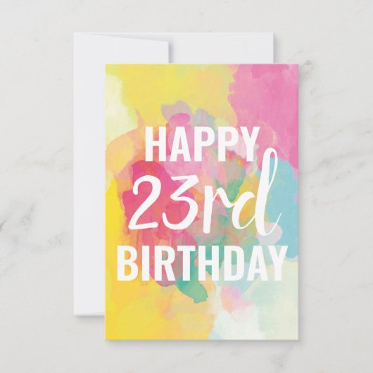 ハッピーカード23誕生日(「水彩グラデーション」) (正面)