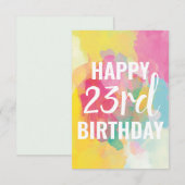 ハッピーカード23誕生日(「水彩グラデーション」) (正面/裏面)