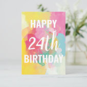 ハッピーカード24誕生日カード（「水彩グラデーション」） (スタンド正面)