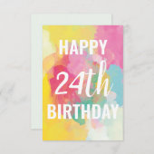 ハッピーカード24誕生日カード（「水彩グラデーション」） (正面/裏面)