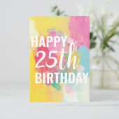 ハッピーカード25誕生日カード（「水彩グラデーション」） (スタンド正面)