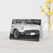 ハッピーカード50誕生日白T鳥挨拶カード カード (黄色い花)