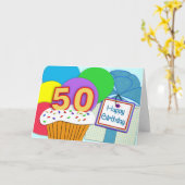 ハッピーカード50誕生日 カード (黄色い花)