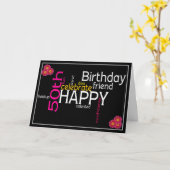 ハッピーカード50誕生日 カード (黄色い花)