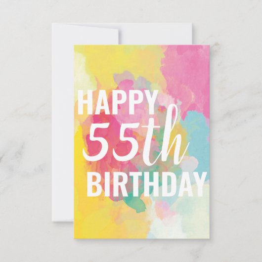ハッピーカード55誕生日カード（「水彩グラデーション」） (正面)