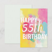 ハッピーカード55誕生日カード（「水彩グラデーション」） (正面/裏面)