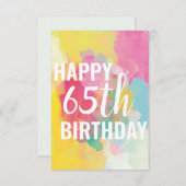ハッピーカード65誕生日カード（「水彩グラデーション」） (正面/裏面)