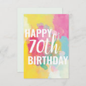ハッピーカード70誕生日カード（「水彩グラデーション」） (正面/裏面)