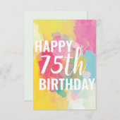 ハッピーカード75誕生日カード（「水彩グラデーション」） (正面/裏面)