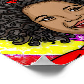 ハッピーカールの小さな黒い女の子 ポスター (角)