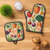 ハッピーガベートヘルシーフードコレクシモダンョン 鍋つかみ&鍋敷きセット (トップダウン)