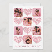 ハッピーガランチンキュートピンクハート&写真 シーズンカード (正面)