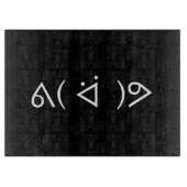 ハッピーガリーᕕ( ᐛ )ᕗミーム絵文字文字アート カッティングボード (正面)