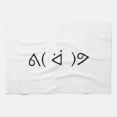 ハッピーガリーᕕ( ᐛ )ᕗミーム絵文字文字アート キッチンタオル (横)