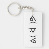 ハッピーガリーᕕ( ᐛ )ᕗミーム絵文字文字アート キーホルダー (正面)