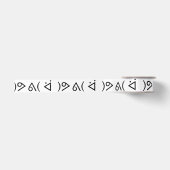 ハッピーガリーᕕ( ᐛ )ᕗミーム絵文字文字アート サテンリボン (正面)