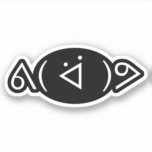 ハッピーガリーᕕ( ᐛ )ᕗミーム絵文字文字アート シール (正面)