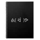 ハッピーガリーᕕ( ᐛ )ᕗミーム絵文字文字アート ノートブック (正面)
