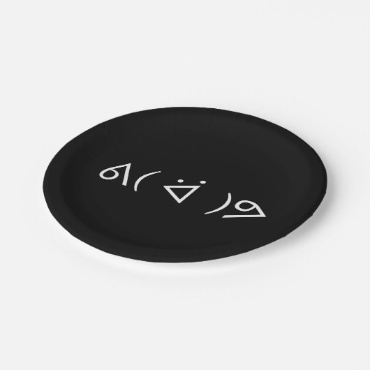 ハッピーガリーᕕ( ᐛ )ᕗミーム絵文字文字アート ペーパープレート (アングル)