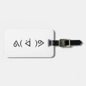 ハッピーガリーᕕ( ᐛ )ᕗミーム絵文字文字アート ラゲッジタグ (正面横)