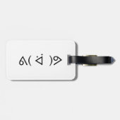 ハッピーガリーᕕ( ᐛ )ᕗミーム絵文字文字アート ラゲッジタグ (裏面横)