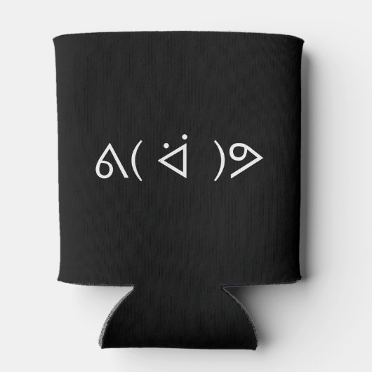 ハッピーガリーᕕ( ᐛ )ᕗミーム絵文字文字アート 缶クーラー (裏面)