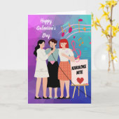 ハッピーガレンタイン女子夜カラオケ カード (黄色い花)