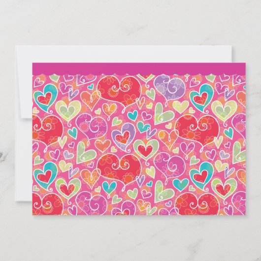 ハッピーガレンティネの日ピンクのハート写真 シーズンカード (裏面)