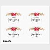 ハッピーガレンティネス 楕円形シール (シート)