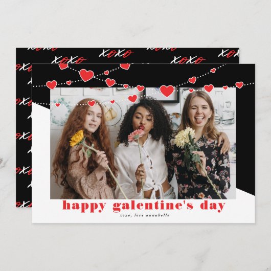 ハッピーガレンティネズデイフォトホリデーカード シーズンカード (正面/裏面)