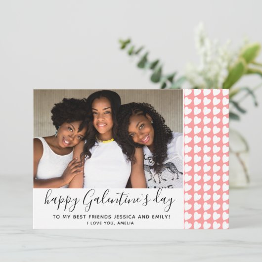 ハッピーガレンティネ`sデイピンクハートフォトフレンド シーズンカード (スタンド正面)