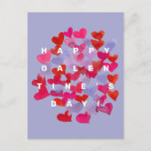 ハッピーガレンティンの日ハートはがき ポストカード (正面)