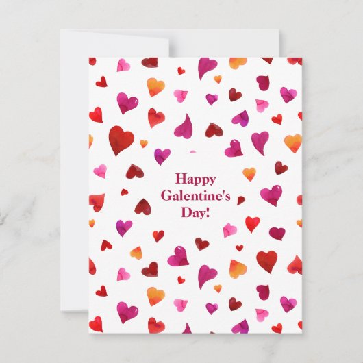 ハッピーガレンティンの日ハートバレンタインデーカード シーズンカード (正面)