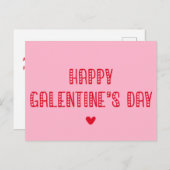 ハッピーガレンティンの日！かわいいタイポグラフィフレンド ポストカード (正面/裏面)