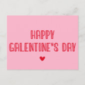 ハッピーガレンティンの日！かわいいタイポグラフィフレンド ポストカード (正面)