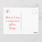 ハッピーガレンティンの日!かわいい翼のハート ポストカード (裏面)