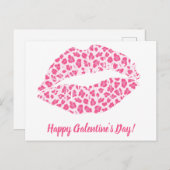 ハッピーガレンティンの日!ピンクヒョウキス ポストカード (正面/裏面)