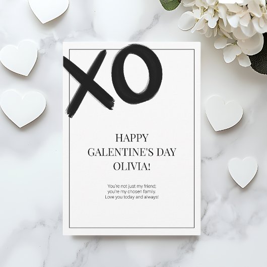 ハッピーガレンティンの日XOXO白黒モダン シーズンカード
