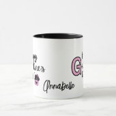 ハッピーガレンティンズデイピンクとブラックマグカップ マグカップ (中央)