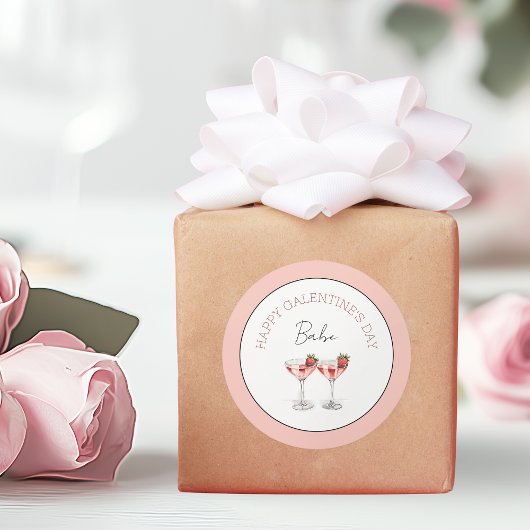 ハッピーガレンティンズデイベストロベリーカクテル ラウンドシール