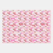 ハッピーガレンティンXOXOハグとキスピンクギャル ラッピングペーパーシート (正面2)