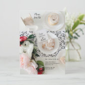 ハッピーガレンティーズデイブラックハートバンチ招待状 (スタンド正面)