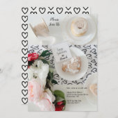 ハッピーガレンティーズデイブラックハートバンチ招待状 (正面/裏面)