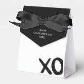 ハッピーガレンティーズデイXOXO白黒 モダン フェイバーボックス (正面サイド)