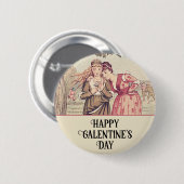 ハッピーガレンティーヌの日のヴィンテージ友情ビクトリアン 缶バッジ (正面&裏面)