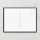 ハッピーガレンティーヌデイ白黒ハートパターン シーズンポストカード (裏面)