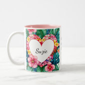 ハッピーガレンティーンズデイハワイアンハート ツートーンマグカップ (左)